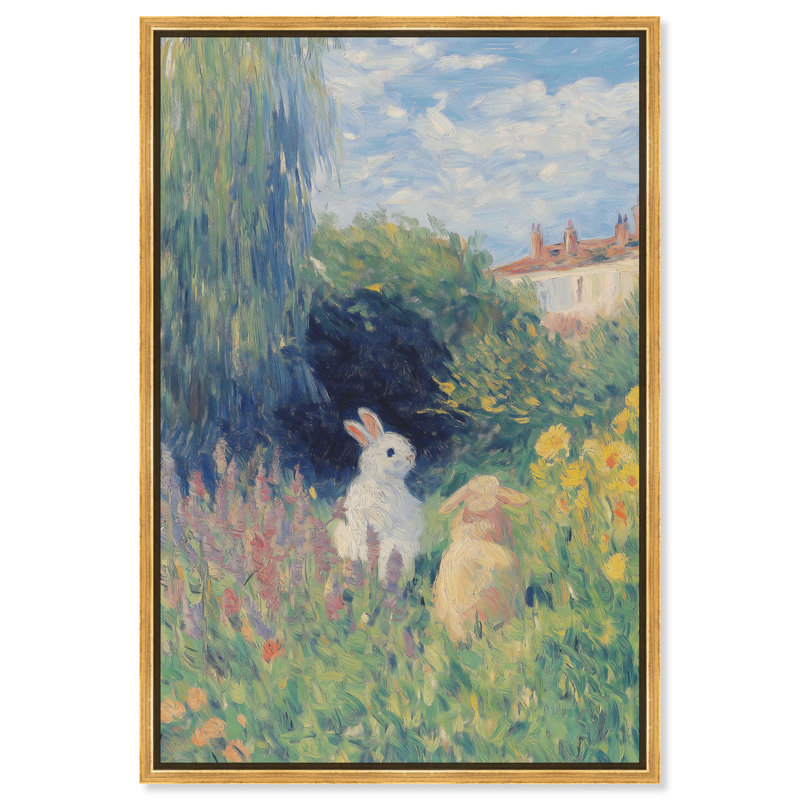 Décoration murale nature Quiet Gardeners par , H 37 po x l 25 po, Cadre flottant doré