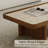 51.18" Mid Century Retangular Coffee Table, Beige Sintered Stone Table top, Solid Wood Legs