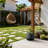 10 in. Medium Dark Charcoal Concrete Round Planter / Pot with Drainage Holes for Indoor & Outdoor-1316010809-1316010812
