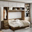Lit escamotable avec garde-robe, tiroirs et tablettes ouvertes Andrews