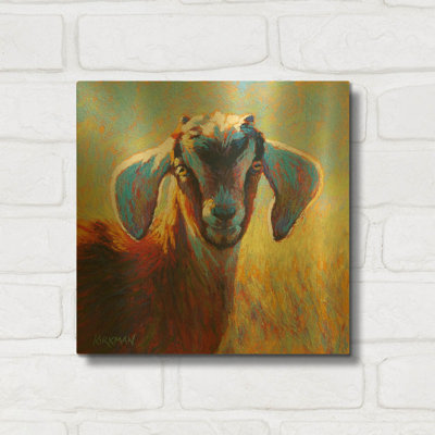 Tableau mural en métal doré « Gruffy » de Rita Kirkman, 30,5 x 30,5 cm