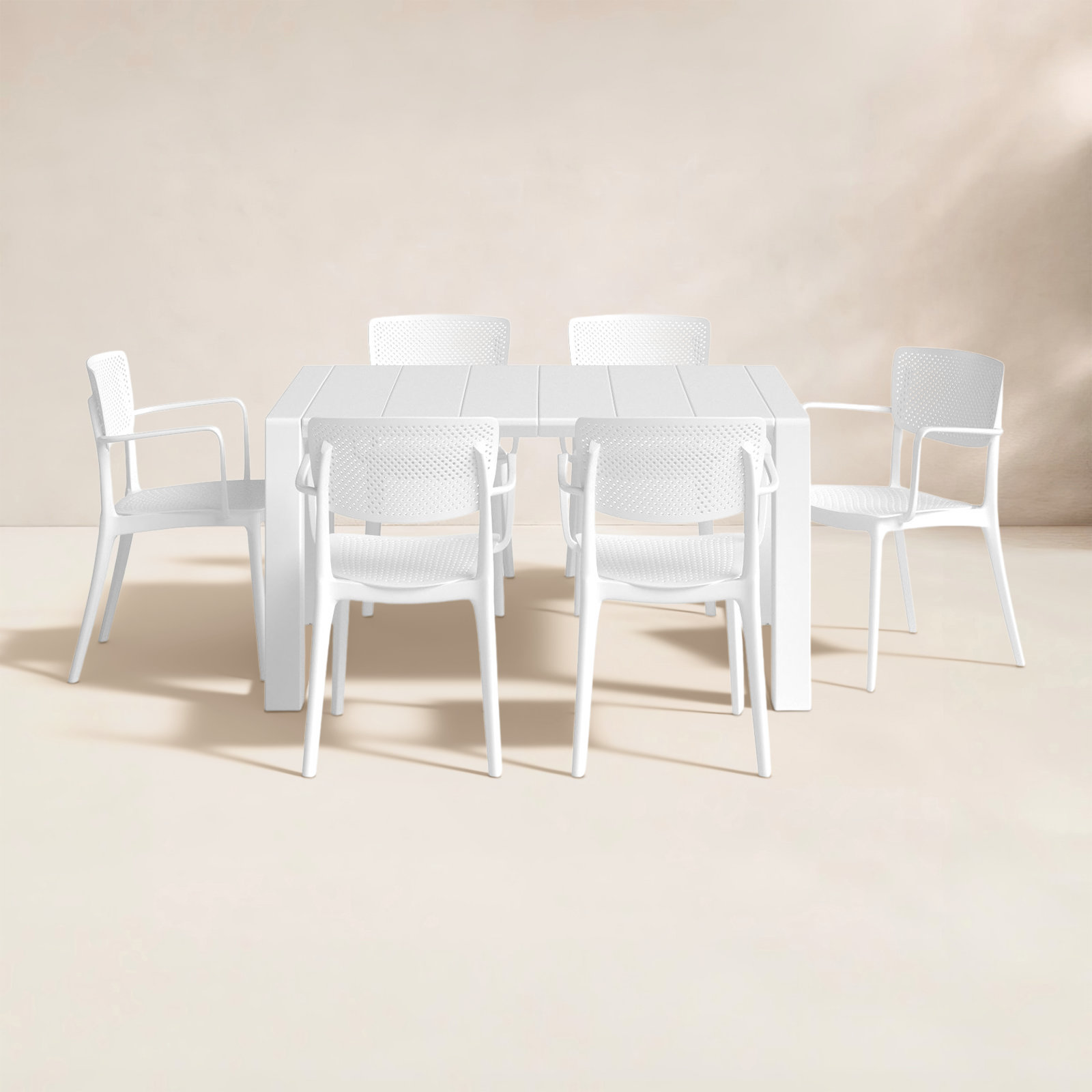 Farrah 39" Patio Dining Set, White