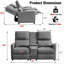 Causeuse inclinable manuelle avec console centrale et porte-gobelets pour le salon-384239879