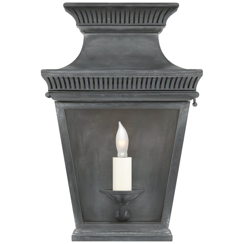 Chapman & Myers Elsinore Small 3/4 Wall Lantern, Weathered Zinc