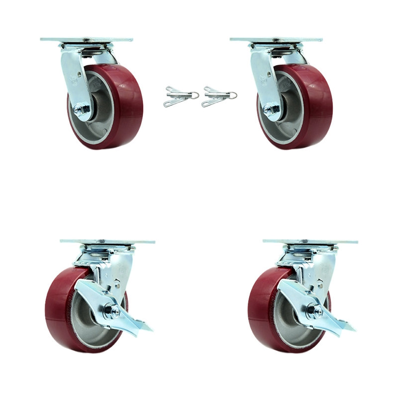 4 Piece Polyurethane on Aluminum Caster Set