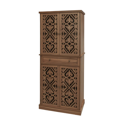 Spacious Storage Cabinet With 4 Doors, 1 Drawer, And Customizable Shelving