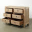 6-Drawer Chest 53Wx18Dx40H Weathered Natural Solid Pine