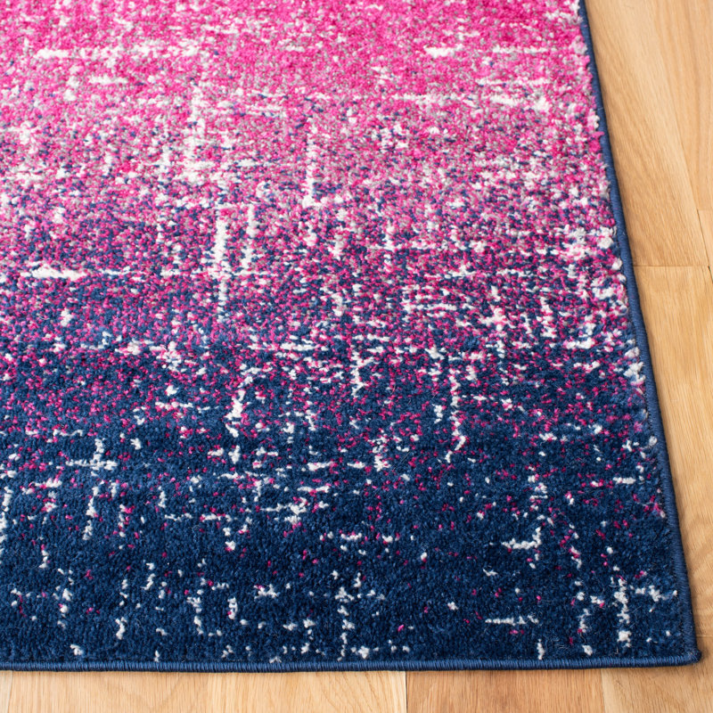 Christa Fuchsia/Navy Area Rug, Round 6'7"
