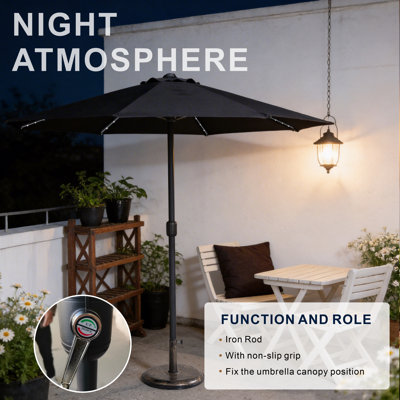 PAU 294cm Lighted Market Parasol