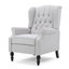 Fauteuil inclinable en tissu capitonné gris clair