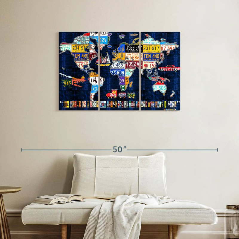 Aliaz World Map Augustine, 24" H x 38" W