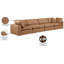 Canapé modulaire 160 po à accoudoirs carrés en similicuir-87149795