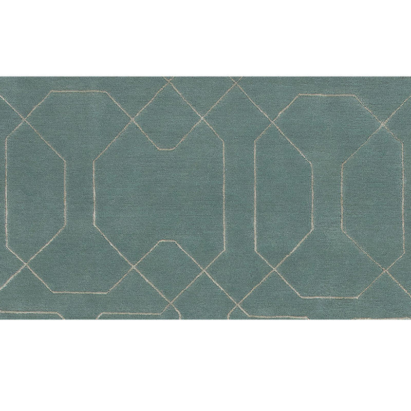 Geometric Area Rug in Light Blue, Rectangle 6' x 9'
