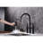 Matte Black Kitchen Faucet With Pull-Down Feature - Accurate Temperature & Flow Control, 360-Degree Swiveling Nozzle, Brass Dual Handle For Precise Adjustment, Rotating Strong-1388898162