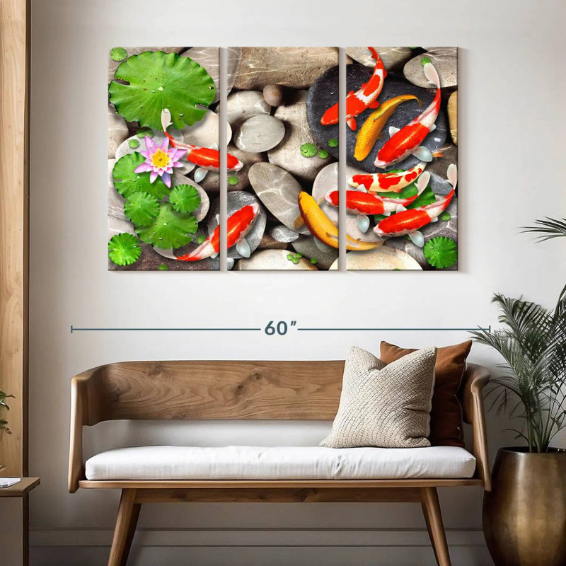 Brampt Pond With Koi, 32" H x 50" W