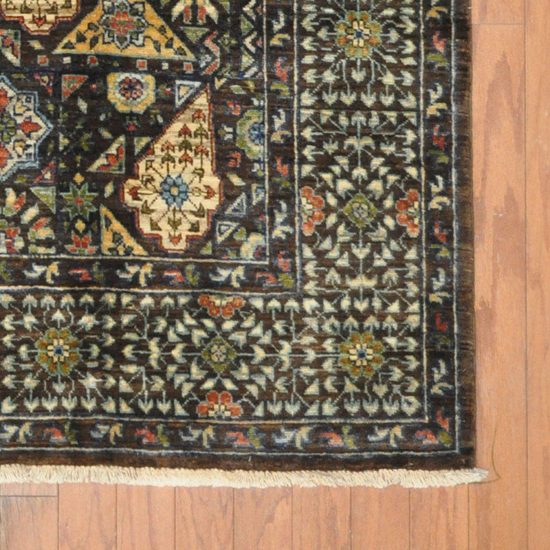 Tapis en laine noué à la main Bungalow Rose