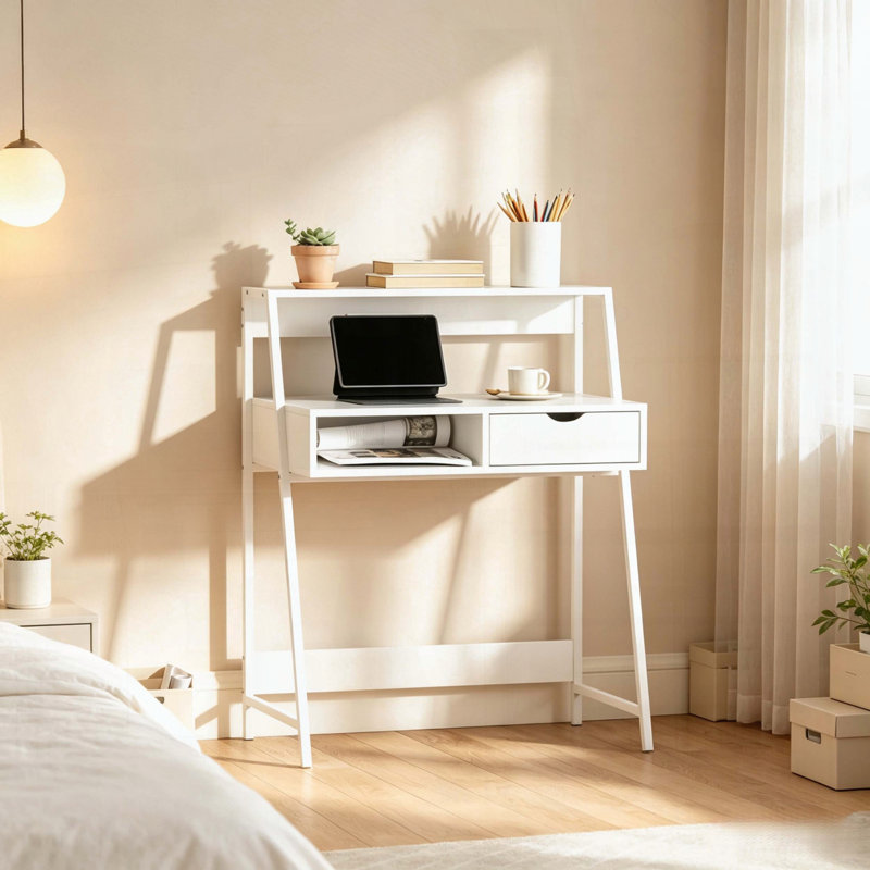 Bureau d'ordinateur compact avec tiroir et tablette de présentation