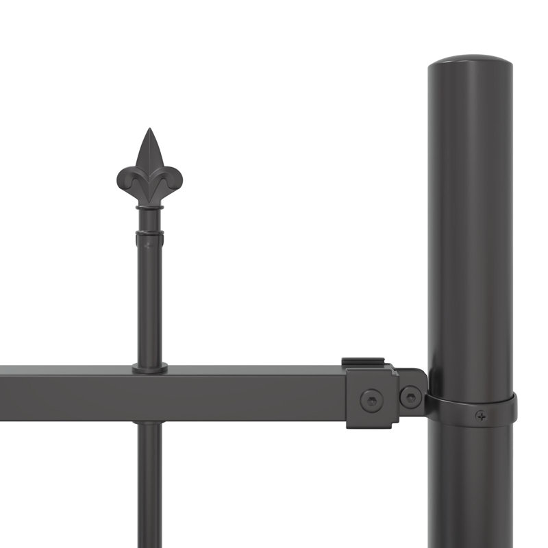 Clôture de jardin vidaXL 8 pièces gris 66,93 x 88,58 po en acier thermolaqué