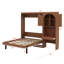Lit escamotable avec armoire de rangement latérale, bureau intégré, tiroirs et portes cintrées pour studios ou chambres d'amis-806545218