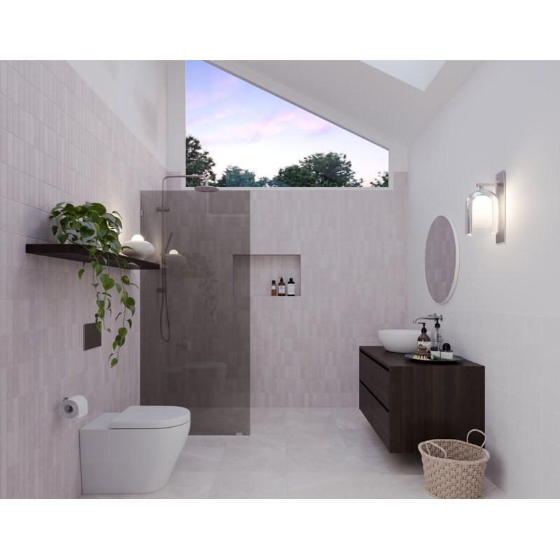 Ursa 30 in. x 78 in. Fully Frameless Gray Tinted Single Fixed Shower Panel, Brushed Nickel