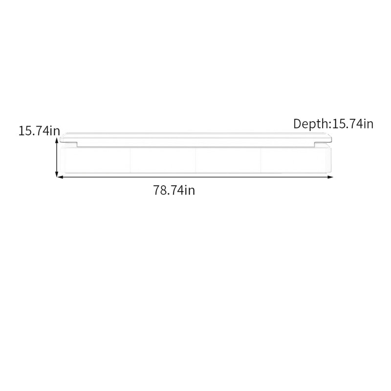 Meuble télé Minimalist, H 15,74 po x L 78,74 po x l 15,74 po, Blanc / Brun