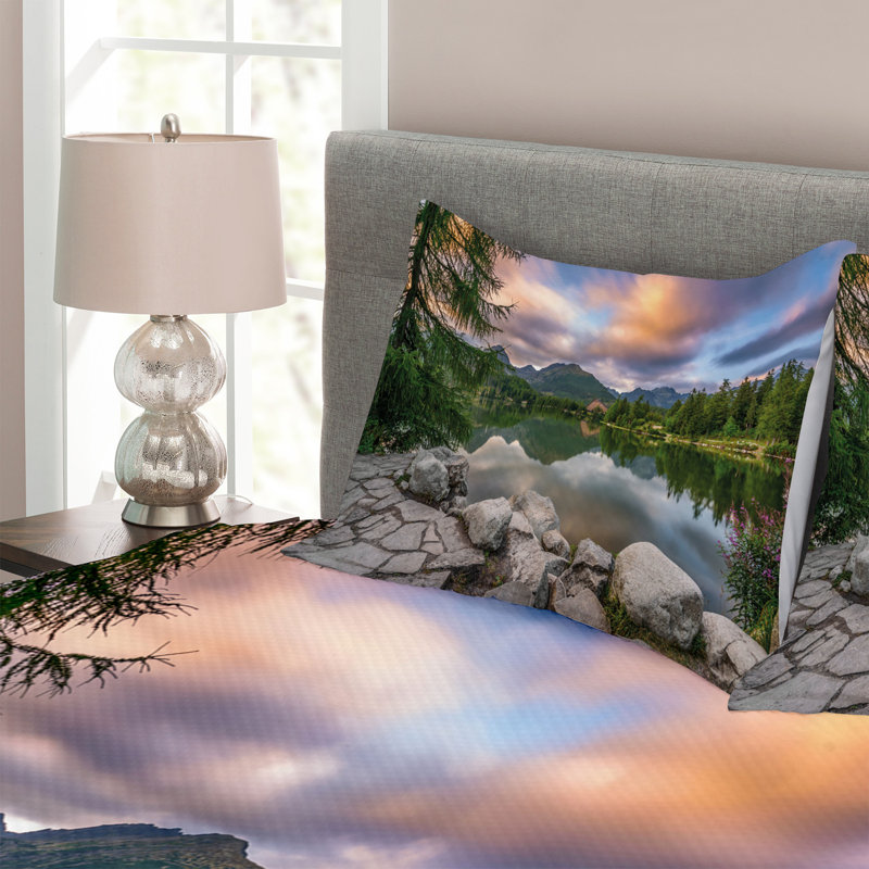 Fullmer No Pattern Bedspread with Pillow Shams Included, 220 x 264 cm