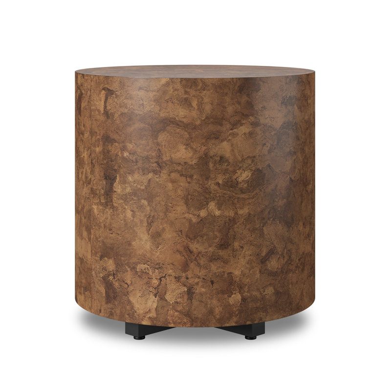 Hennigan Cross Legs End Table, Dark Bark Paper