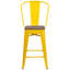 Tabouret de bar ou de comptoir en métal Marian avec dossier et siège en bois Marian-2101696446-2101696441-2127243145