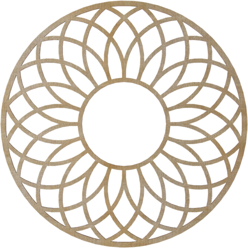 Médaillon de plafond 22 "x 22" x P 7 1/2 "x T 1/4" Hickory, Bouleau, H 20 po x l 20 po x P 0,38 po