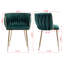 Ensemble de 2 chaises de salle à manger en velours et pieds dorés Modern Design