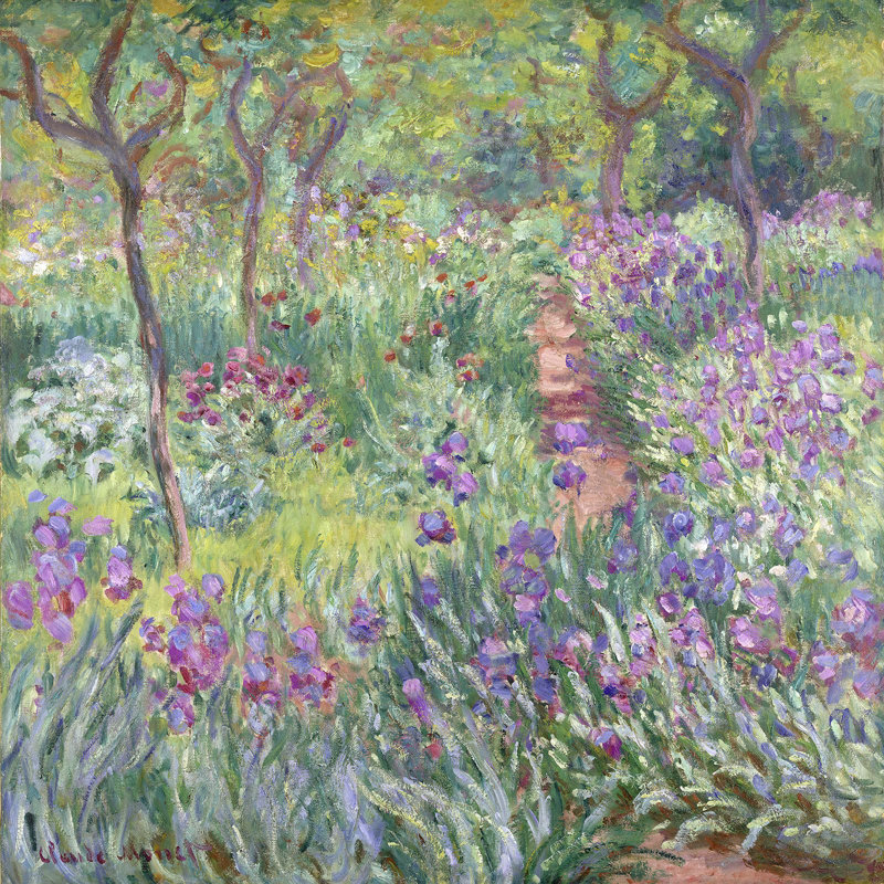 The Artist's Garden At Giverny by Claude Monet - Wrapped Canvas Print, 50cm H x 50cm W x 4cm D