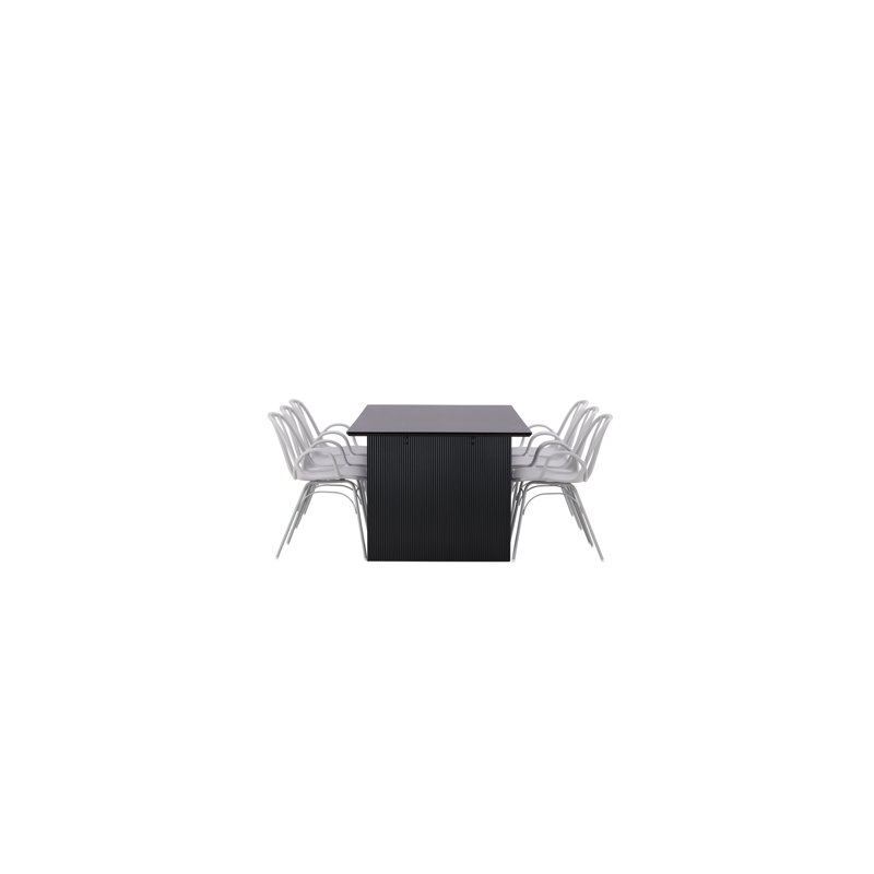 Lansdale 6 - Person Dining Set, Greige, Greige