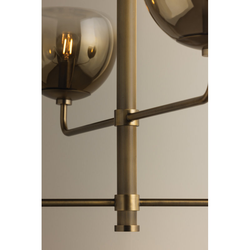 Troy Lighting August Chandelier in Patina Brass, 38.5" H x 59" W x 59" D, 4 Lights