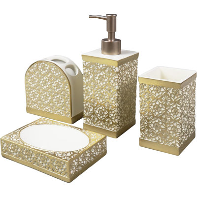 4-piece Bathroom Accessories Set Gold