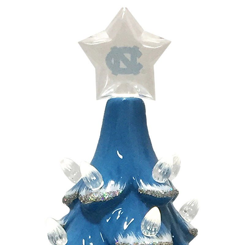 Arbre en céramique NCAA College Spirit, Tar Heels de la Caroline du Nord UNC