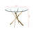 Contemporary Round Clear Dining Tempered Glass Table With Gold Finish Stainless Steel Legs-1902334891