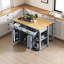 Îlot de cuisine de 47 po avec table de salle à manger extensible, table de cuisine en placage de bois d'hévéa avec support de rangement interne, prise de courant, îlot de cuisine avec rangement 2 tiroirs et 2 armoires-1528145280