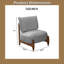 Chaise d'appoint moderne en bois d'hévéa massif avec tissu en peluche-343685859