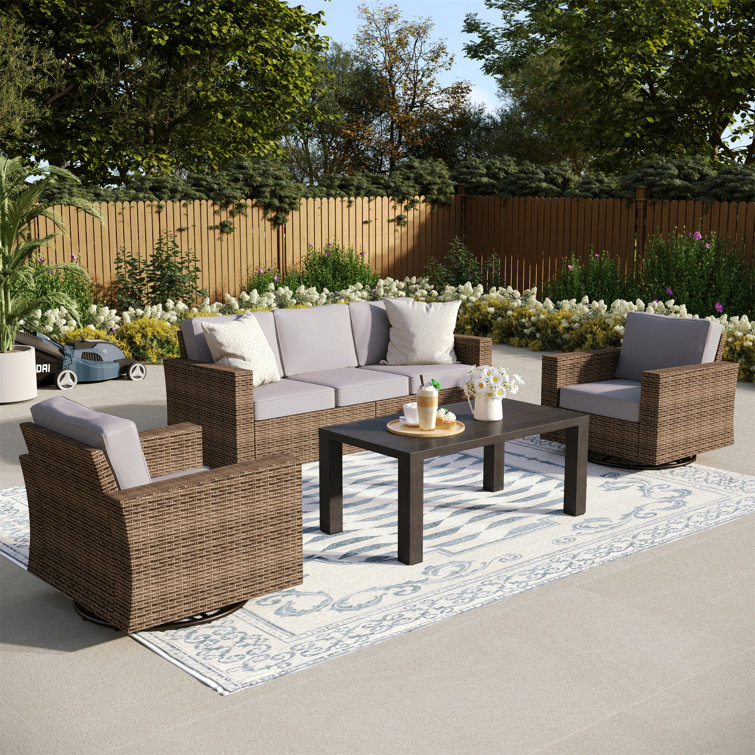 Alphamarts Outdoor Wicker Patio Conversation Furniture Set & Reviews 