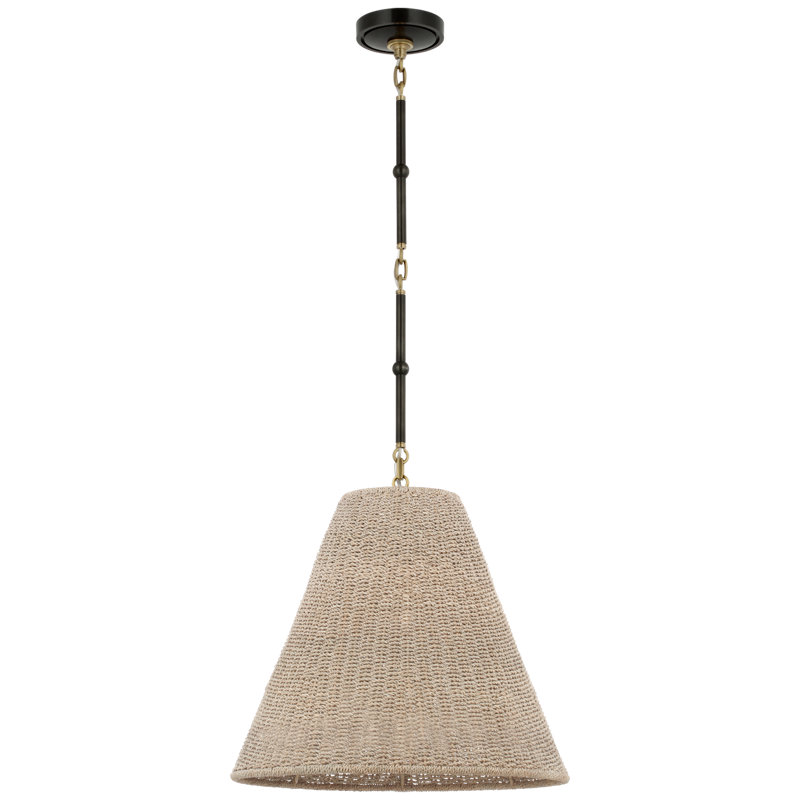 Goodman Pendant by Thomas O'Brien, Bronze/Hand Rubbed Antique Brass, Ash, 10.5" H x 9.5" W x 9.5" D