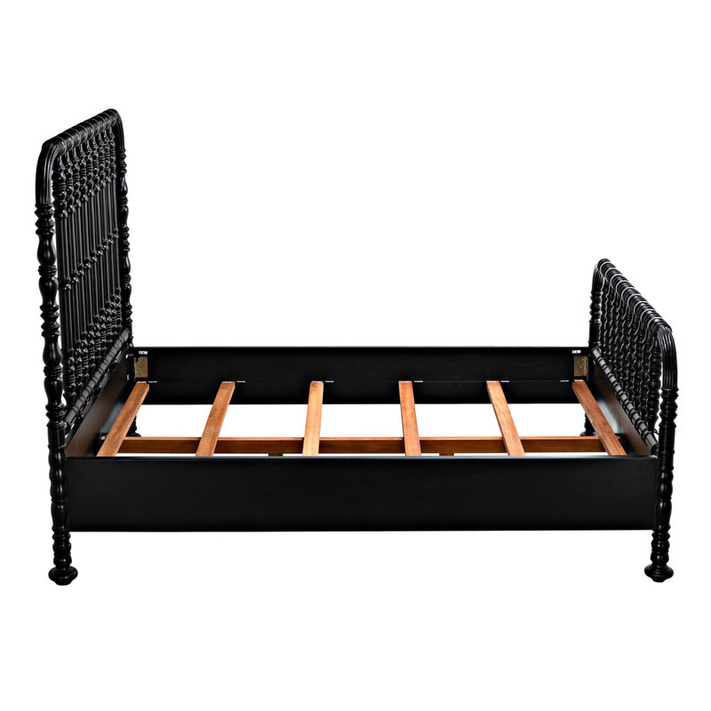 Bachelor Solid Wood Bed, Queen, Hand Rubbed Black