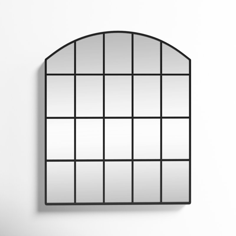 Azaila Metal Arch Wall Mirror, Black
