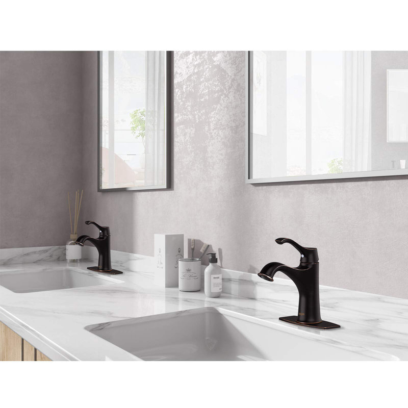 Single-handle Bathroom Faucet with Drain Assembly, Oil Rubbed Bronze