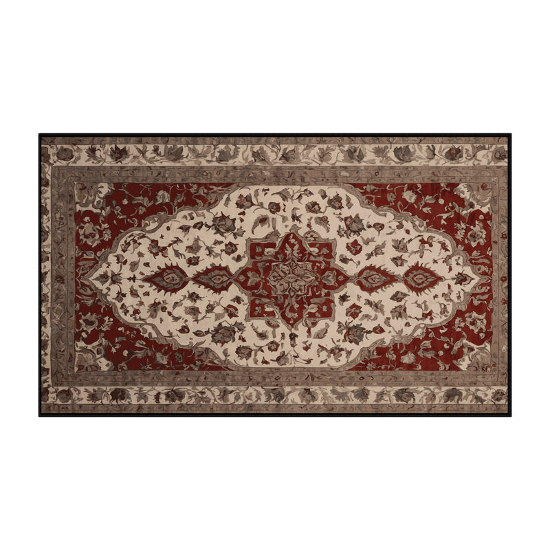 Tapis brun soyeux et moelleux, Rectangle 5 pi x 7 pi