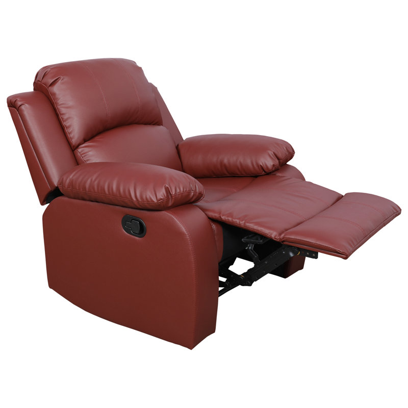 Fauteuil inclinable en cuir Ahart, Similicuir rouge