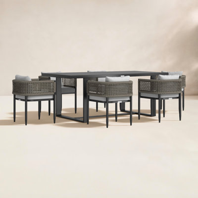 Scotia Patio Dining Set with Rectangular Table , Cushions Included