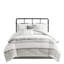 6 pièces de literie pour grand lit - gris coton / blanc, meilleur ajustement du matelas, édredon surdimensionné lavable à la machine-120945307