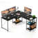 Haigh L Shaped Desk with Shelves 86.6 Inch, Reversible Corner Computer Desk or 2 Person Long Table