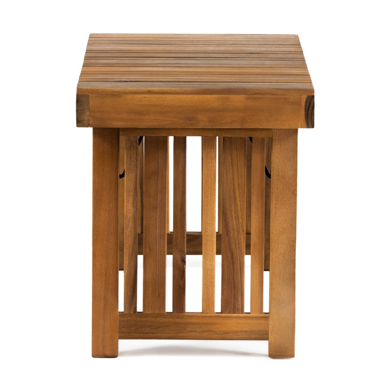 Wood Side Table - Foldable With Slat Top, 21.47W X 14.13D 16.07H Foldable, 21.47 14.13 16.07