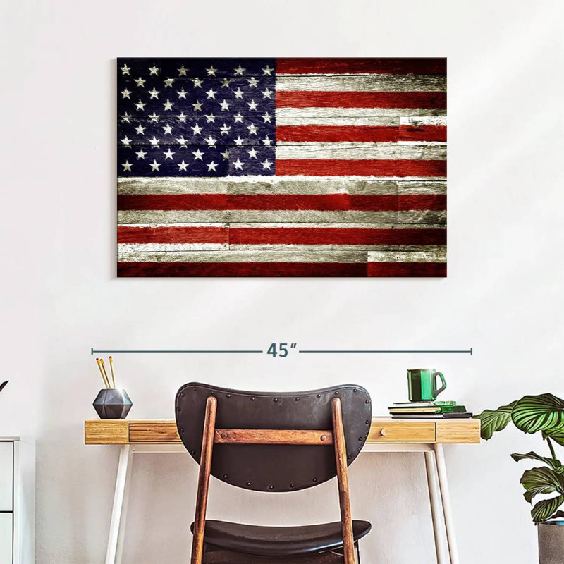 Borges American Flag Rustic, 26" H x 39" W
